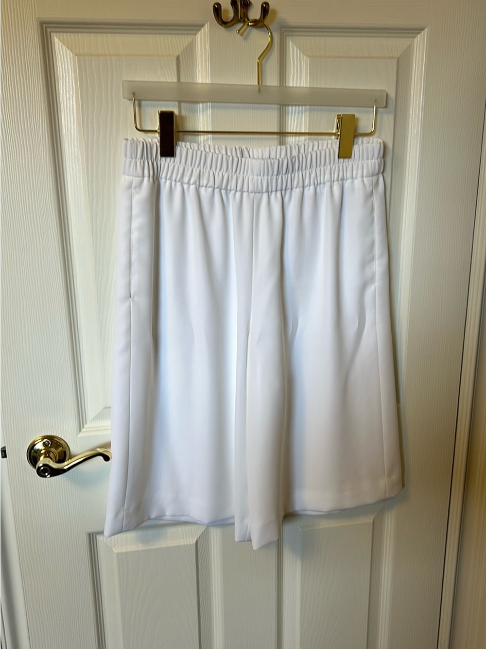 White Elastic Waist A-Line Women's culottes